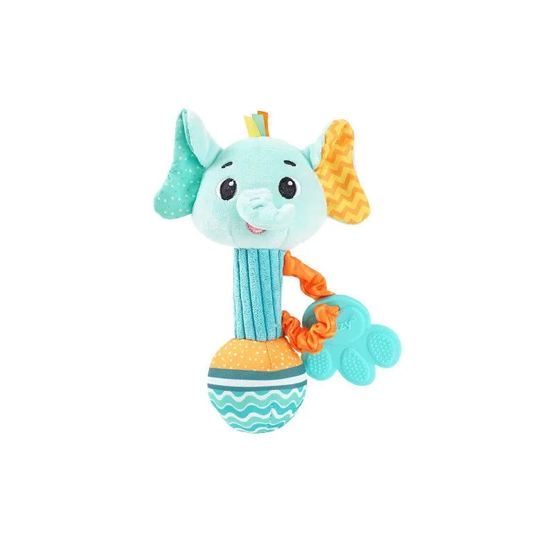 Baby Rattles Soft Stuffed Animal Rattle Hand Grip Baby Toys Shaker Crinkle Squeaky Sensory Soothing Toys Toddler Gifts