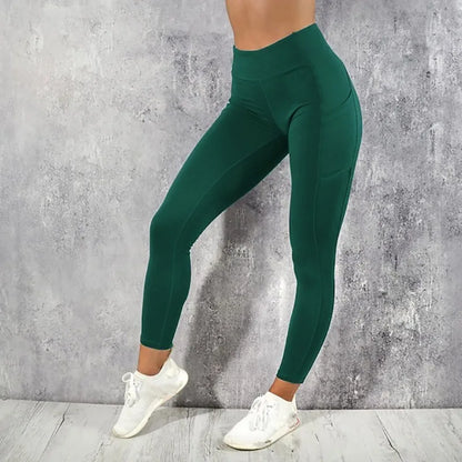 Yoga Women Leggings High Waist Tights with Pocket