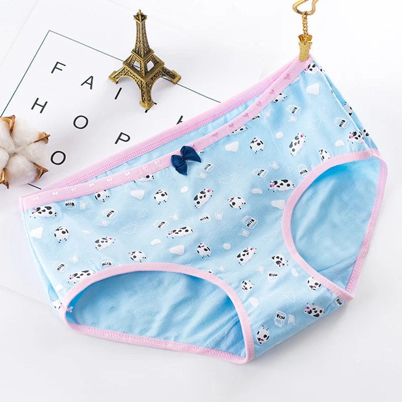 5Pcs Cotton Underwear Women's Panties Plus Size Briefs Girls Calcinha Sexy Lingerie Ladies Panty Print Cartoon Female Underpant