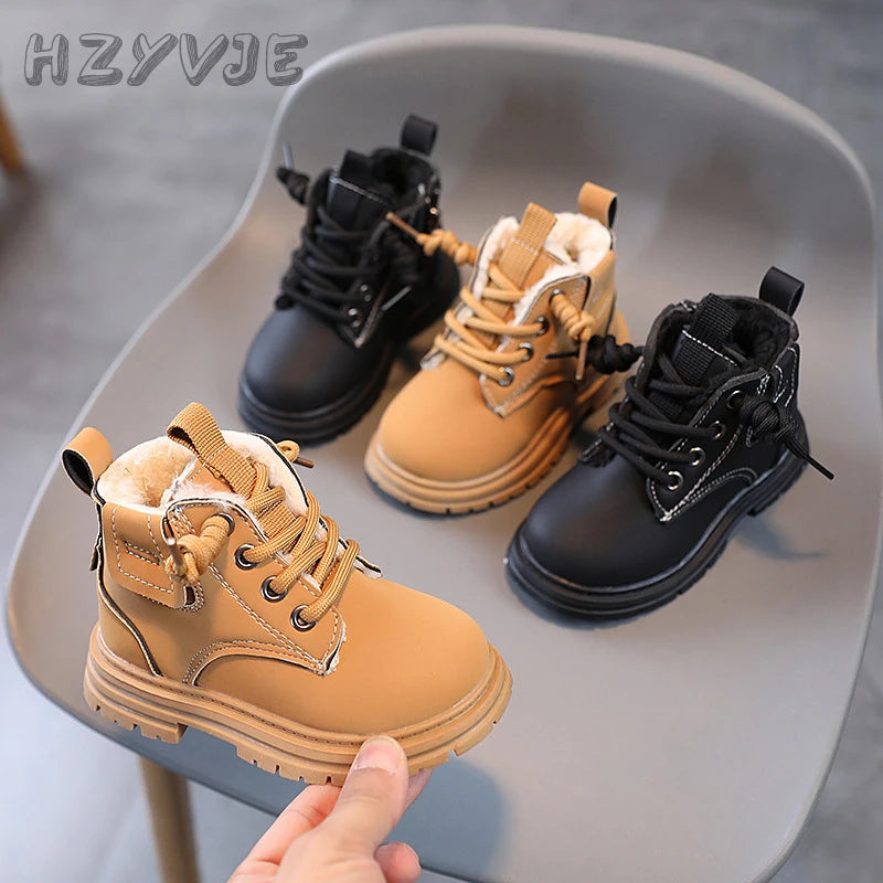 New Children's Fashion Boots Winter Thickened Boys Girls' Anti Slip