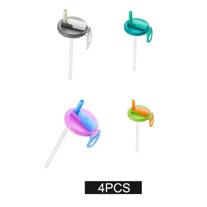 Soda Lid Covers With Straws 1/4pcs Beverage Can Protector Silicone Can Covers Beer Bottle Cap Tin Can Cup Soda Leak-Proof Caps