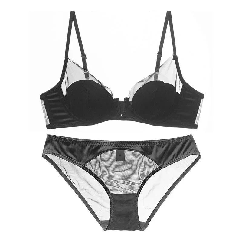 Soft Steel Ring Sexy French Ultra-thin Lace Bra Pure Desire Underwear Panty Suit Women Bras for Women