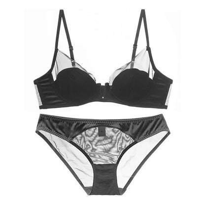 Soft Steel Ring Sexy French Ultra-thin Lace Bra Pure Desire Underwear Panty Suit Women Bras for Women