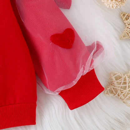 PatPat 3PCS Baby Girl Sweet Fabric Stitching Letter Pattern Set  Soft and Comfortable  Perfect for Outings and Daily Wear