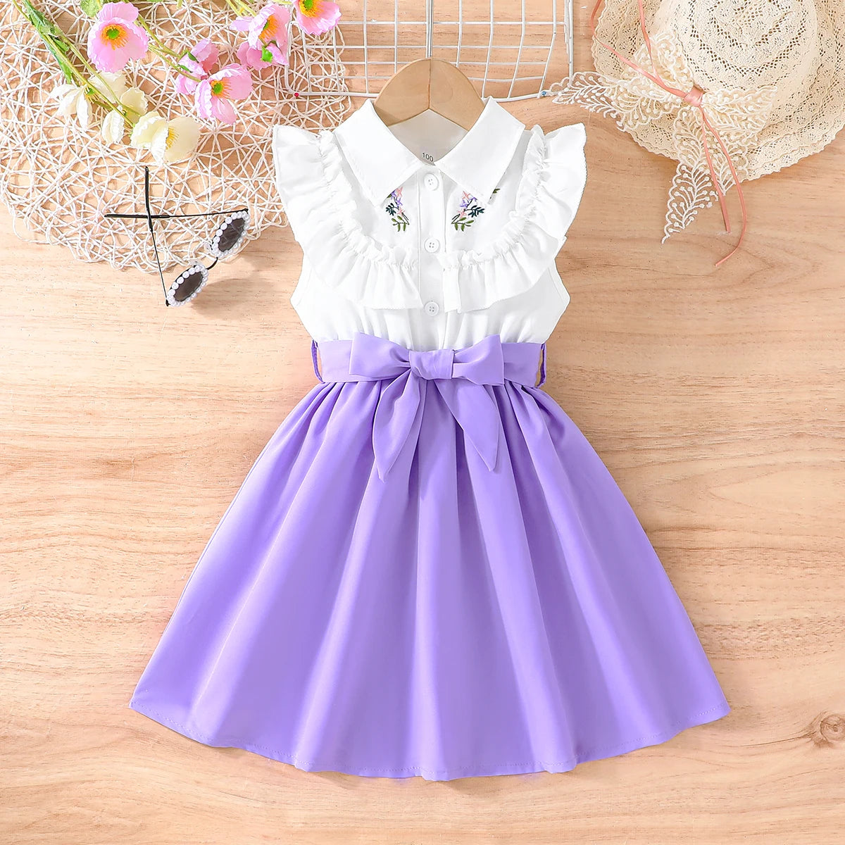 Dress For Kids 2-7 Years old Birthday Ruffled Embroidered Sleeveless Emerald Green Princess Dresses