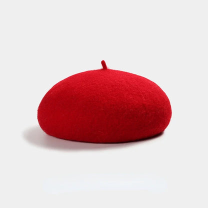 100% Wool Retro Beret Hat Autumn Winter Women British Hepburn stylish Artist Painter Hats Thick Warm Woolen Pumpkin Beanies Cap