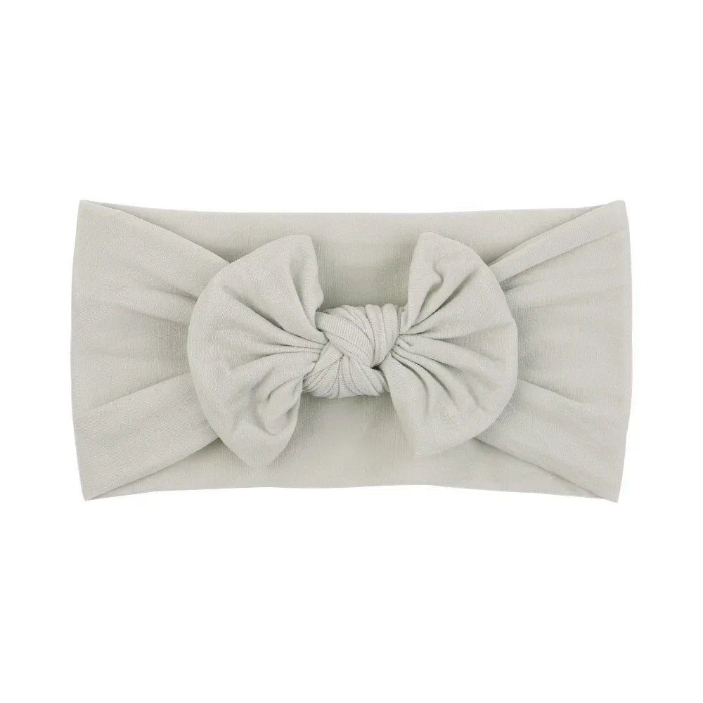1Pc Simple Solid Color Broadside Bowknot Headband for Baby Girl Elastic Hair Band Basic Turban Headwear Infant Hair Accessories