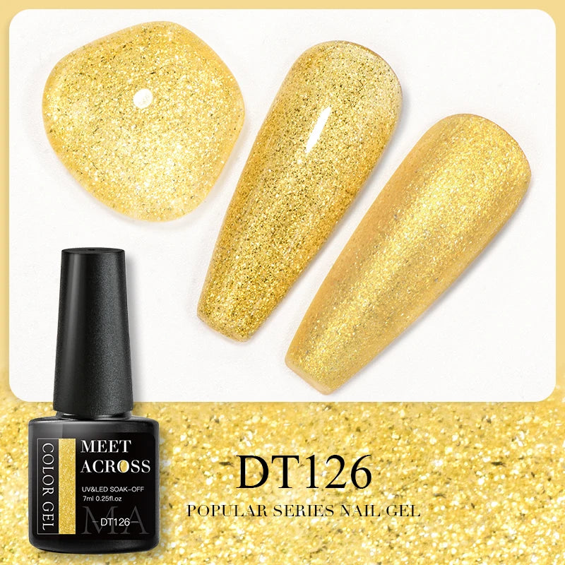 MEET ACROSS 7ml Brown Series Gel Nail Polish Autumn Coffee Color Nail Art Gel Nail Supplies Semi-Permanent Varnish Manicure