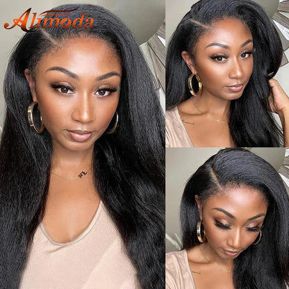 Kinky Straight 13x4 Lace Front Wigs Human Hair
