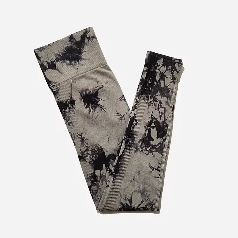 New Fashion Tie Dye Yoga Pants Gym Leggings Women Seamless High Waist Push