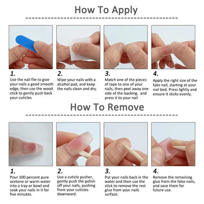 10Pcs Short Handmade Cute Press on Nails Sweet French Rhinestone