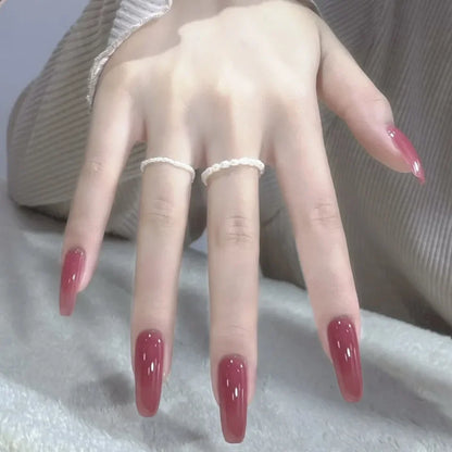 24Pcs New White Daisy Fake Nails Short Simple Detachable Wearable Armor Wearing Reusable False Nails Ballerina Press on Nail Set