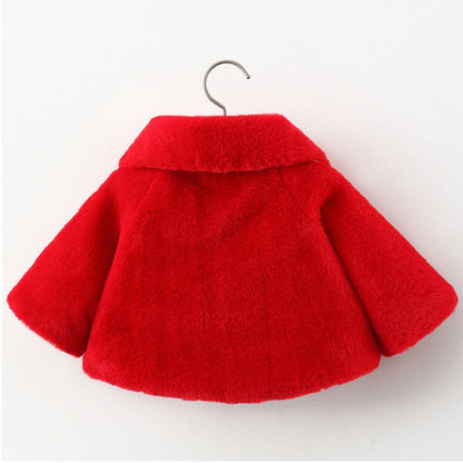 2025 New Winter Jacket For Baby Girl Clothes Fashion Christmas Princess Cloak Autumn Warm Faux Fur Girls Coat Plush Baby Outwear