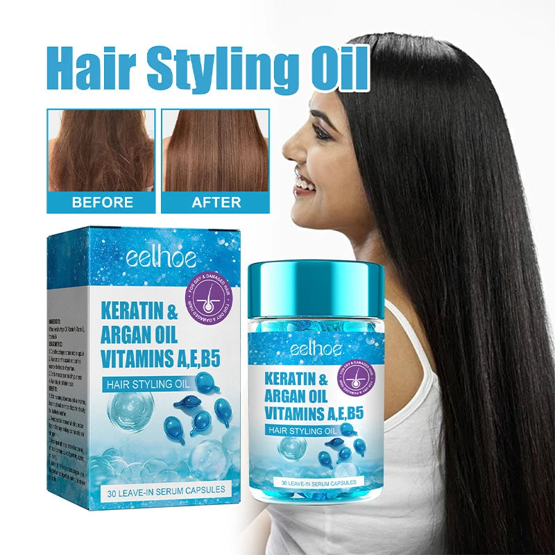 40 Pills Hair Care Capsules Hair Dryness Split Ends Treatment Repairing Essence Oil Moisturizing Smoothing Nourish Frizzy Hair