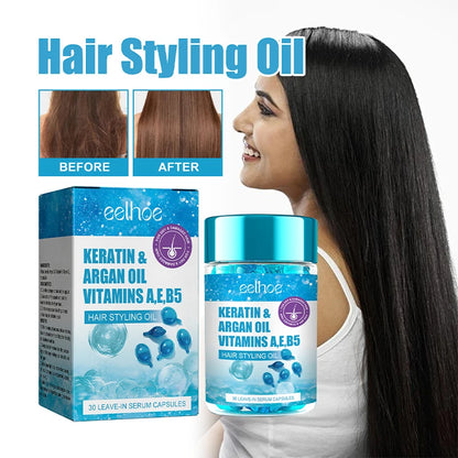 40 Pills Hair Care Capsules Hair Dryness Split Ends Treatment Repairing Essence Oil Moisturizing Smoothing Nourish Frizzy Hair