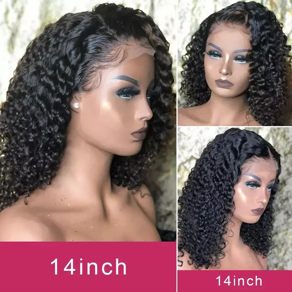 Brazilian Deep Wave Frontal Wig Transparent 13x4 Lace Front Human Hair