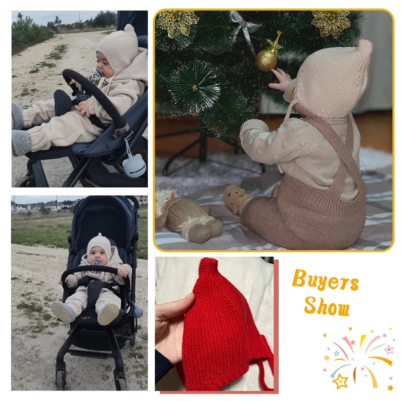 Cute Solid Color Baby Hat Winter Warm Knitted Toddler Girl Cap Bonnet Newborn Infant Boys Ear Protection Hat Beanie Gorras