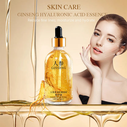 100ml Ginseng Essence Anti Aging Wrinkle Face Serum,Hyaluronic Acid Nicotinamide Facial Skin Lifting Firming Collagen Care Cream