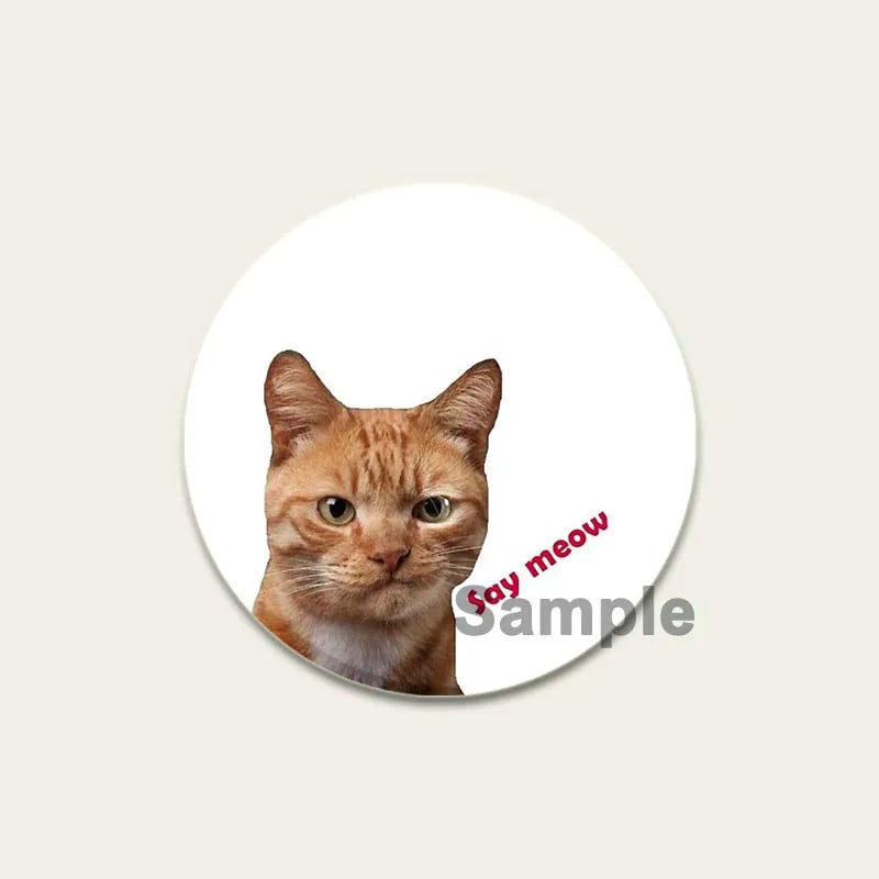 32/44/58mm Funny Cute Cat Badge Round Creative Brooches Fashion DIY Backpack Jewelry Accessory Gifts HD Print Handmade Pins