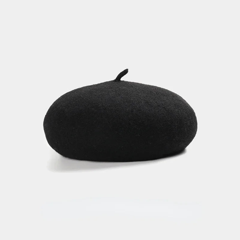 100% Wool Retro Beret Hat Autumn Winter Women British Hepburn stylish Artist Painter Hats Thick Warm Woolen Pumpkin Beanies Cap