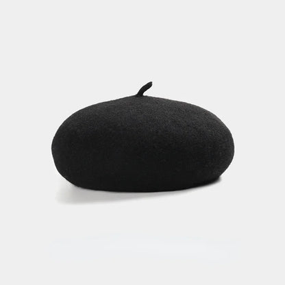 100% Wool Retro Beret Hat Autumn Winter Women British Hepburn stylish Artist Painter Hats Thick Warm Woolen Pumpkin Beanies Cap