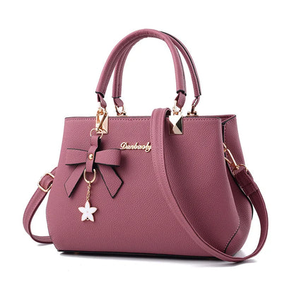 Elegant Bags with flower pendant Office Ladies Totes Pure Handbag for female Crossbody Shoulder Bags