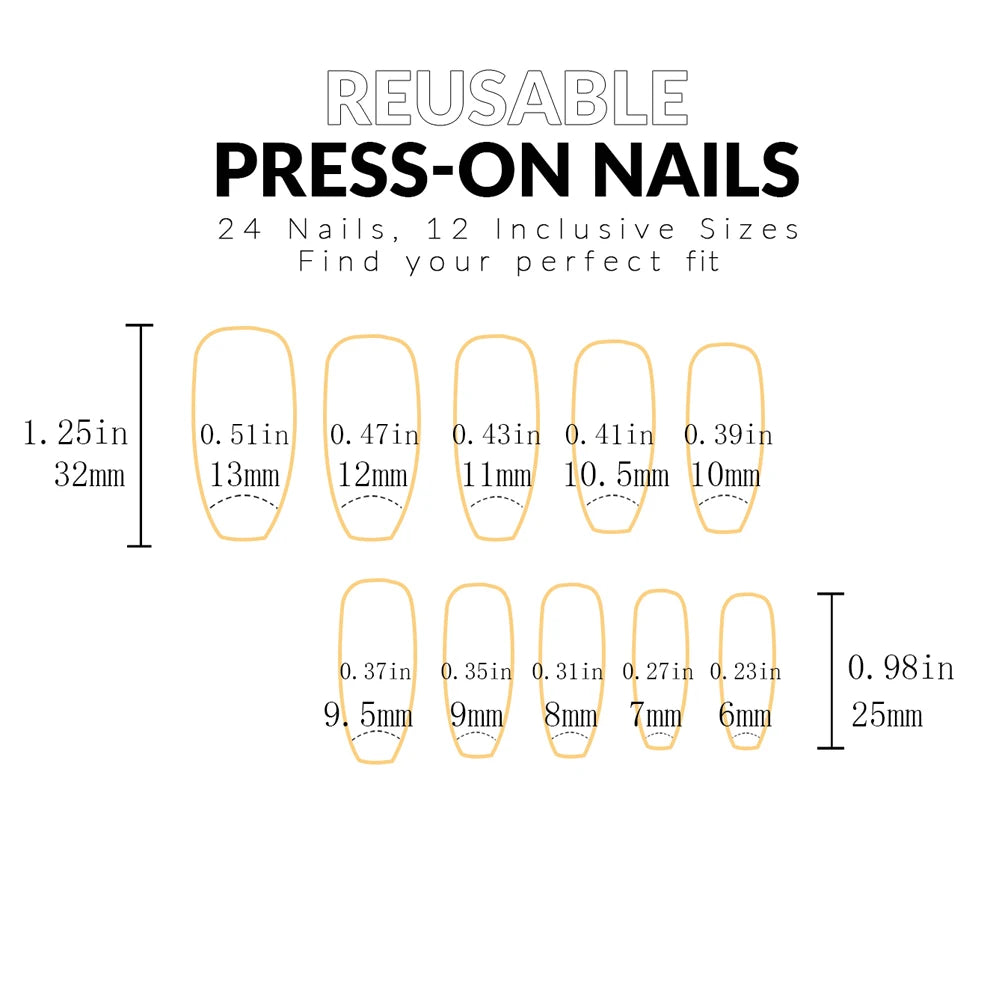 Elevate Your Style With 24pcs Long Coffin White Flame Full Cover Fake Nail Set - Medium Ballerina  Rose Flame Press On Nails Des