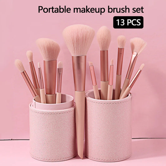 New 13 Pcs/set In Barrels Makeup Brushes Set Powder Foundation Blush Contour Eyeshadow Brow Lashes Cosmetic Brushes Beauty Tools
