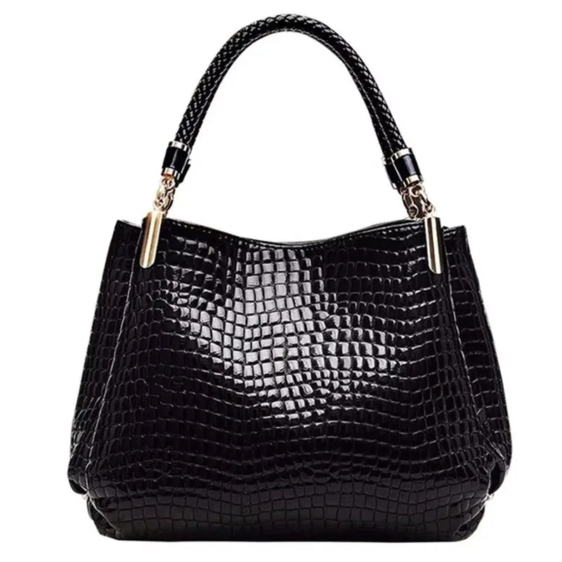 Brand Leather 3 Layers Alligator Crossbody Bag for Women
