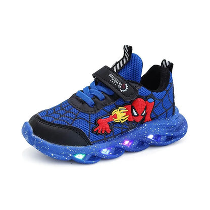 New Spider-man Children's  Sneaker With Lights Spring Led Kids