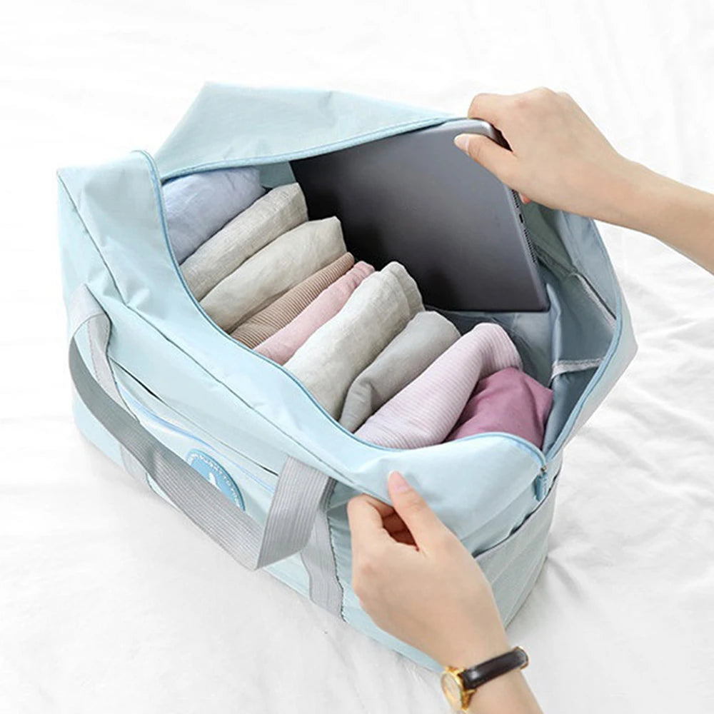 1PC black Oxford cloth travel portable bag, luggage folding bag