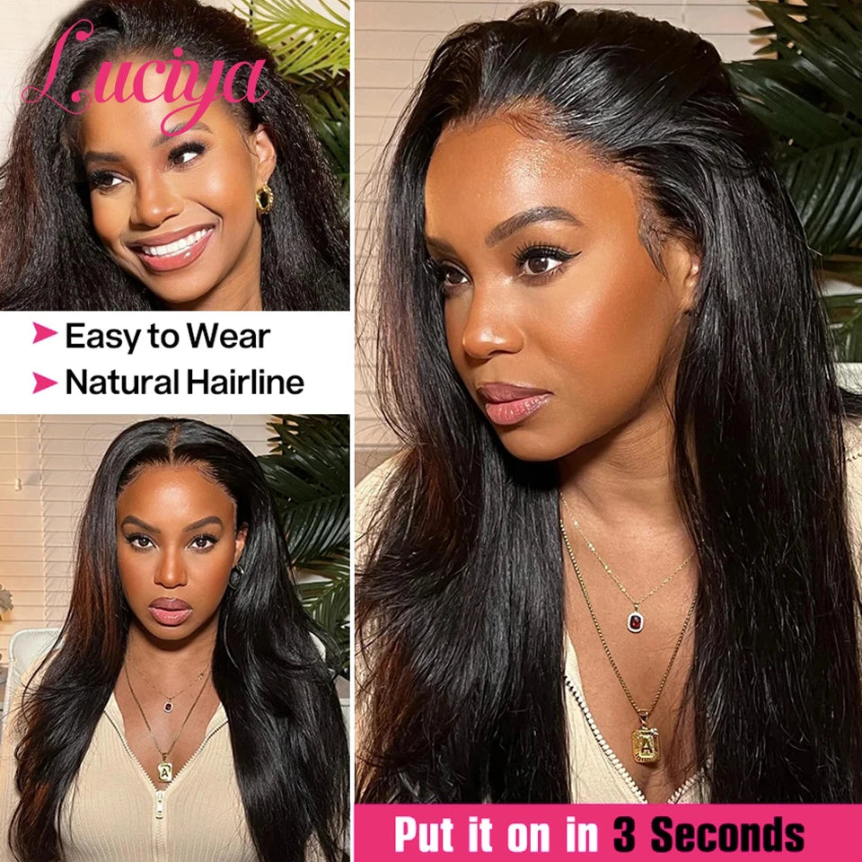 Glueless Wigs Kinky Straight 13x4/13x6 HD Lace Front Human Hair Wigs