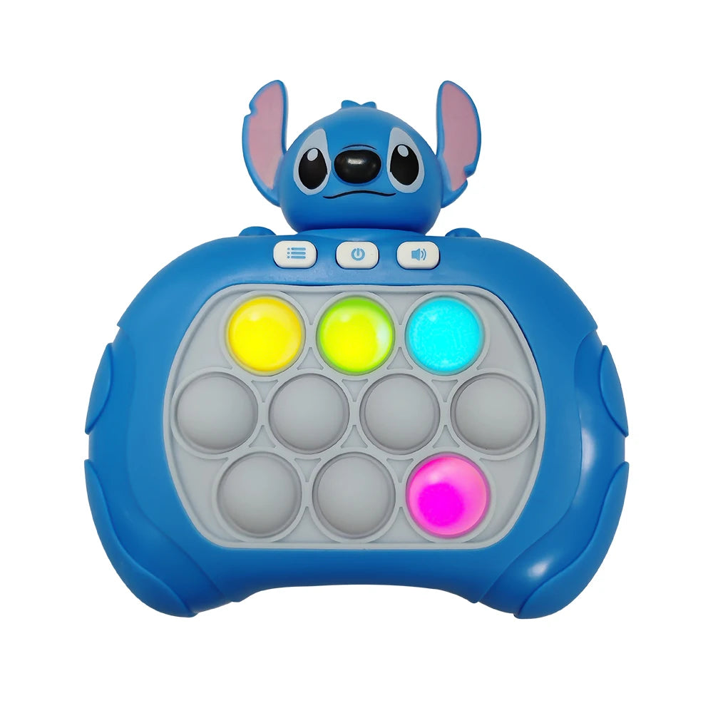 Spider-Man & Stitch Quick Push Bubbles Game Machine Unisex Fun Whac-A-Mole Squeezing Anti Stress Sensory Bubble Fidget Toy Gifts