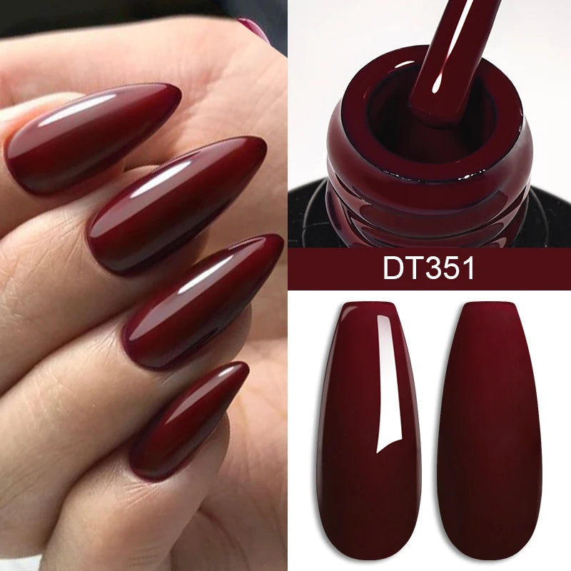 MEET ACROSS 7ml Brown Series Gel Nail Polish Autumn Coffee Color Nail Art Gel Nail Supplies Semi-Permanent Varnish Manicure