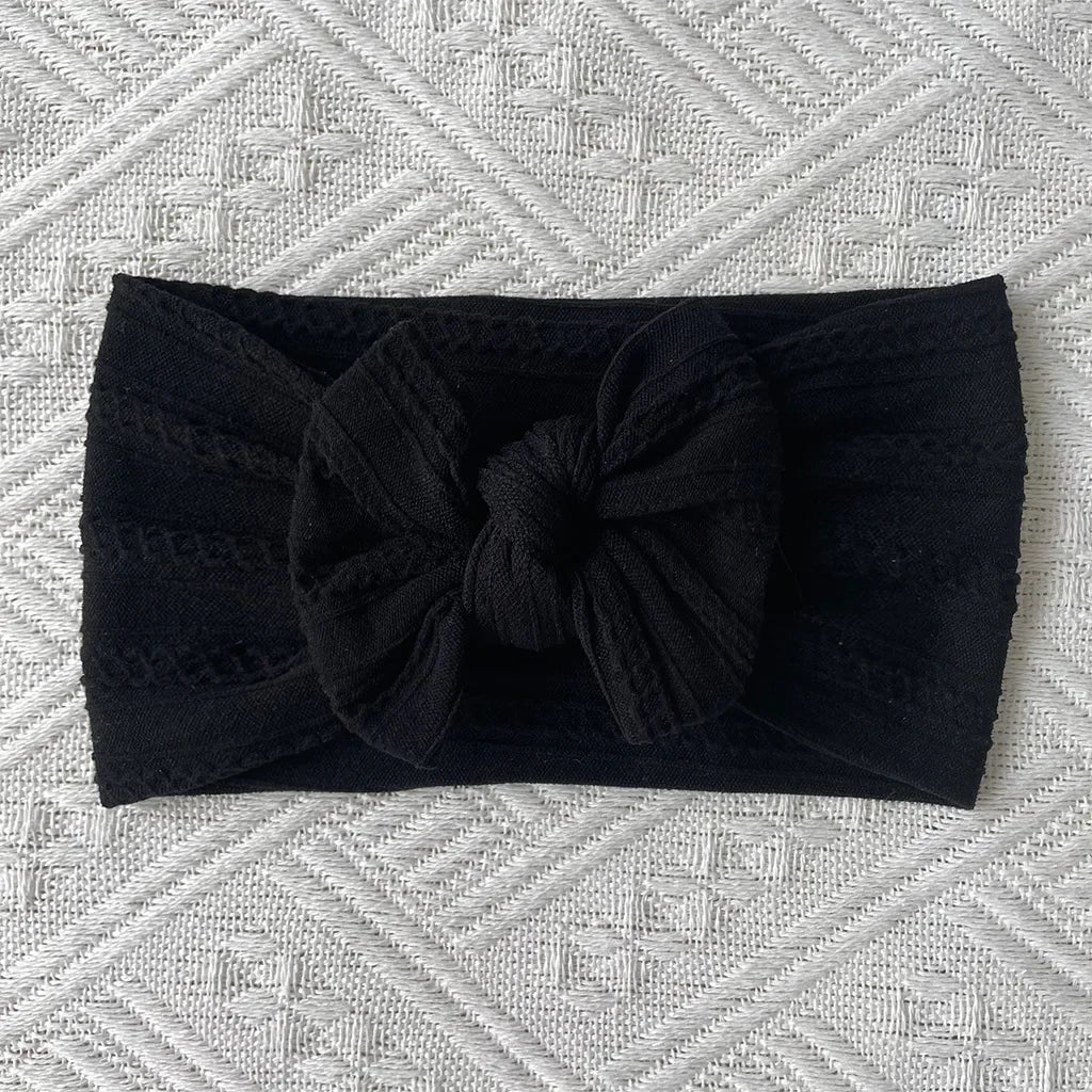 1Pcs Newborn Baby Headband For Girls Elastic Knit Children Turban Baby Bows Soft Nylon Kids Head-wear Hair Accessories 18 Colors