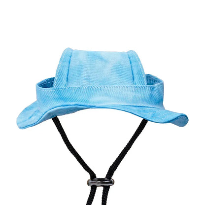 Small Dog Cat Hats Cat Cowboy Hat with Ear Holes Tiny Pet Birthday Party Costume Cat Headwear Puppy Dog Kitten Hat Chihuahua Cap