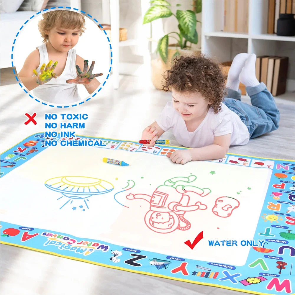 100x80CM Magic Water Drawing Mat with Reusable Magic Pens Doodle