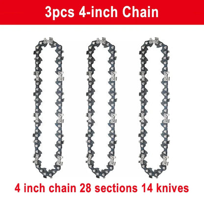 4  6 8 Inch Mini Steel Chainsaw Chains 1/4 Electric Chainsaws Accessory Chains Replacement Mini Electric Chainsaw Chain Saw
