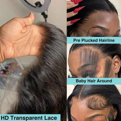 14Inch Wear And Go Glueless Wigs Short Straight Human Hair Bob Straight PreCut Lace Frontal Wigs Upgraded No Glue Wigs For Women