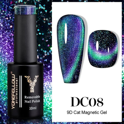 YOKEFELLOW 2025 New Dreamland Cat Eye Gel Nail Polish 10ml Dual Gloss Dreamland Color Soak Off Cat Magnetic UV Gel Varnish DIY