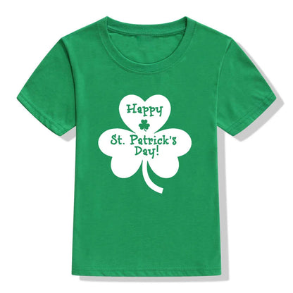 Happy St Patricks Day Kids Party Tshirt Luckiest Boys Girls Kids White T-shirt First St Patricks Outfit Clothes Fashion Tops Tee