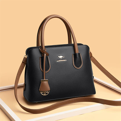 2 Layers Quality Leather Luxury Handbags Women Bags