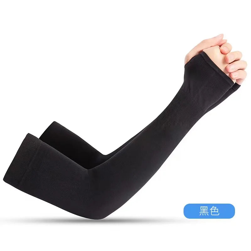 1Pair UV Protection Cooling Arm Sleeves,Women Men Summer Outdoor Sunblock Arm Cover with Thumb Hole
