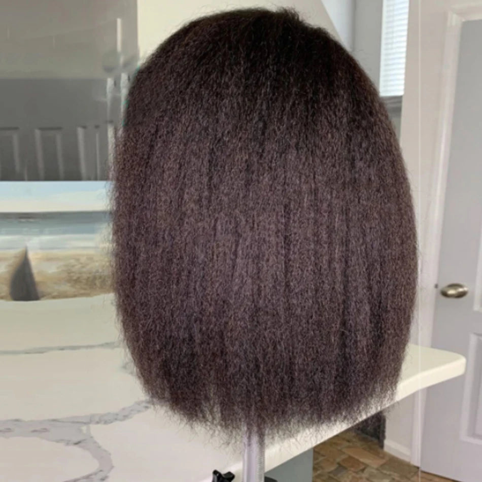 Glueless Kinky Straight Short Bob Human Hair