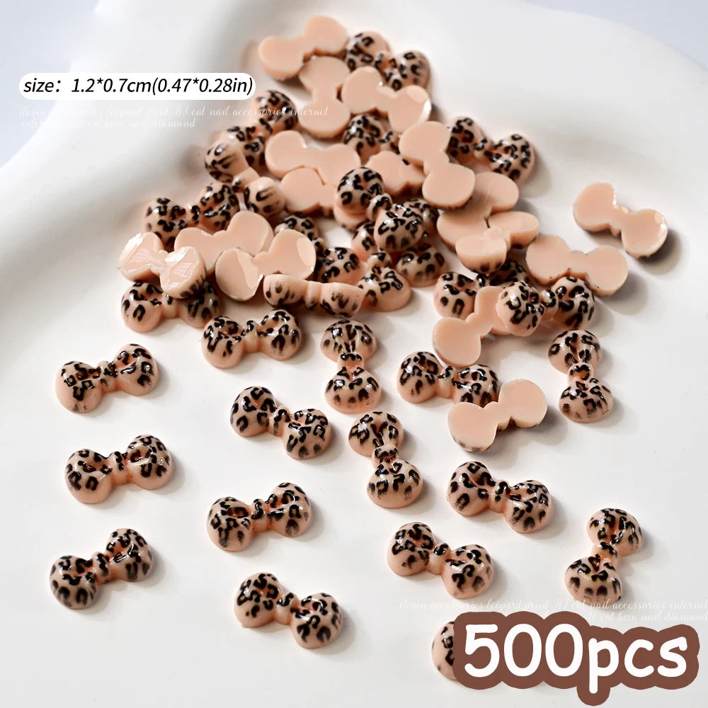 500pcs Cute Sanrio Nail Art Charms 3D Pink Bow Hello Kitty Cinnamoroll Nail Decoration
