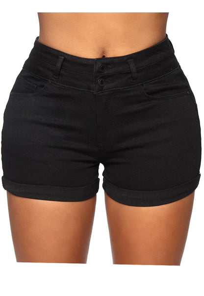 New High Waist Denim Shorts For Women Sexy Slim Fit Stretch Jeans