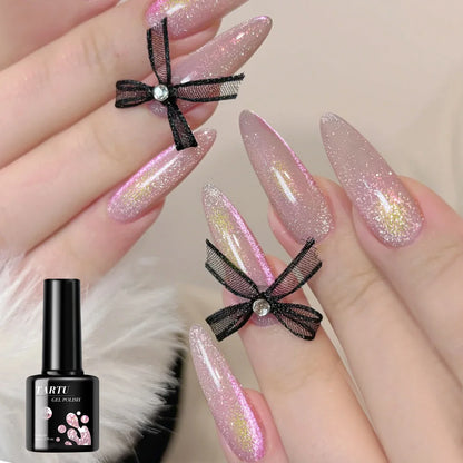 8ML Magnetic Cat Eye Gel Nail Polish Crystal Glassy Romantic Soak Off UV LED Gel Moonlight for Holiday DIY Art Party Birthday