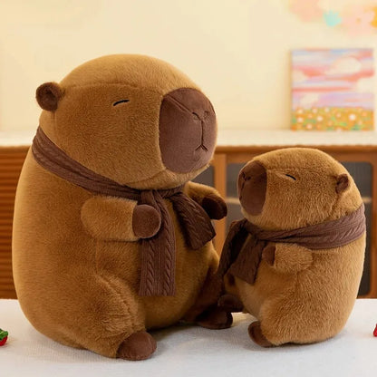 35CM Hot Plush Stuffed Doll Cute Scarf Pufferfish Plush Kawaii Animal Toy Children's Birthday Gift Capybara Doll Kids Toys