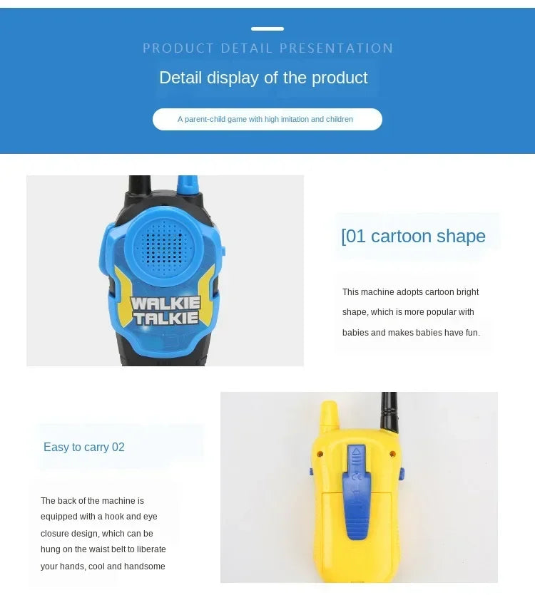 1 Pair 50M Walkie Talkies Mini Portable Handheld Two-Way Radio Toy