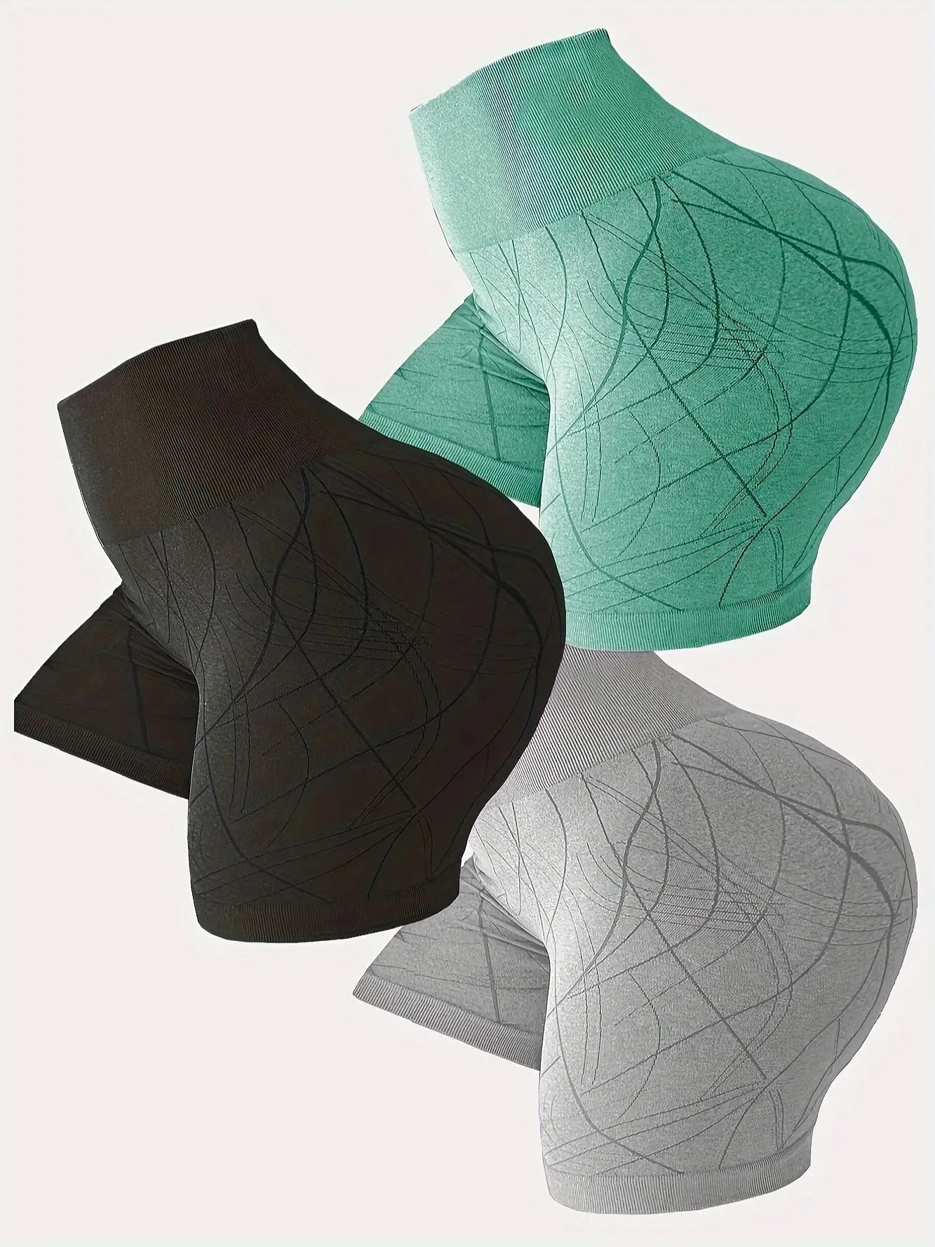 3pcs seamless slim fit sports outdoor women's casual fitness yoga pants hip-raising high-waist sports shorts